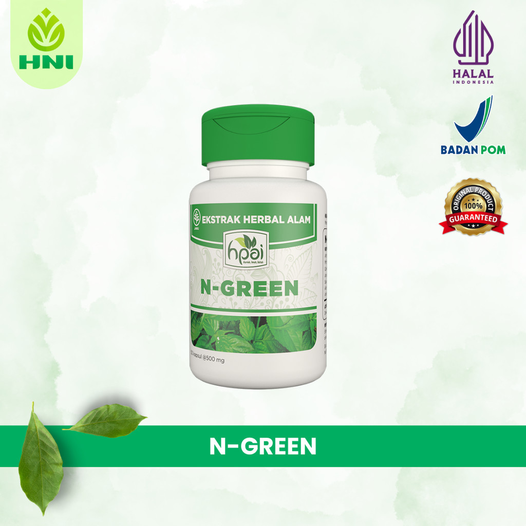 

N-Green Klorofil Kapsul - herbal klorofil, obat untuk mencegah anemia, antioksidan - HNI BPOM