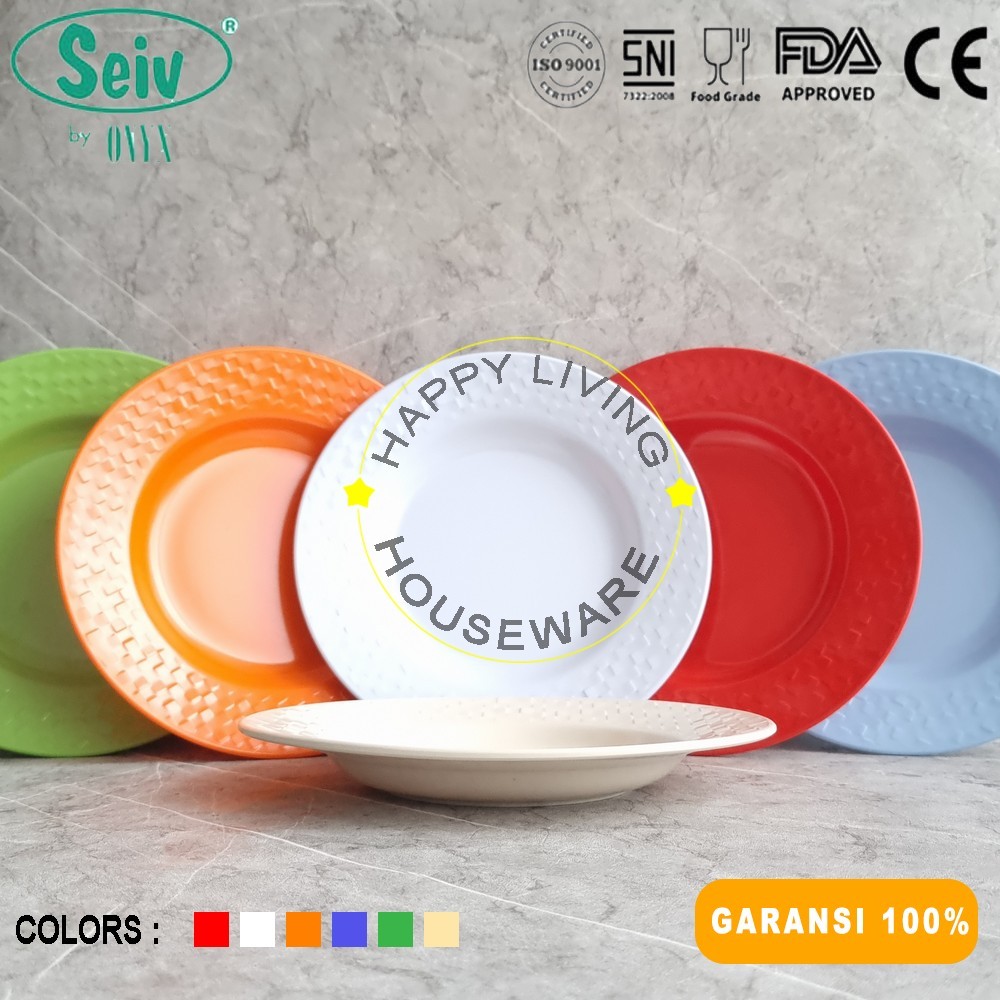 SEIV Dinner Plate Round 9in Ratana Series Melamin Piring Makan Piring Cekung Melamine 23cm
