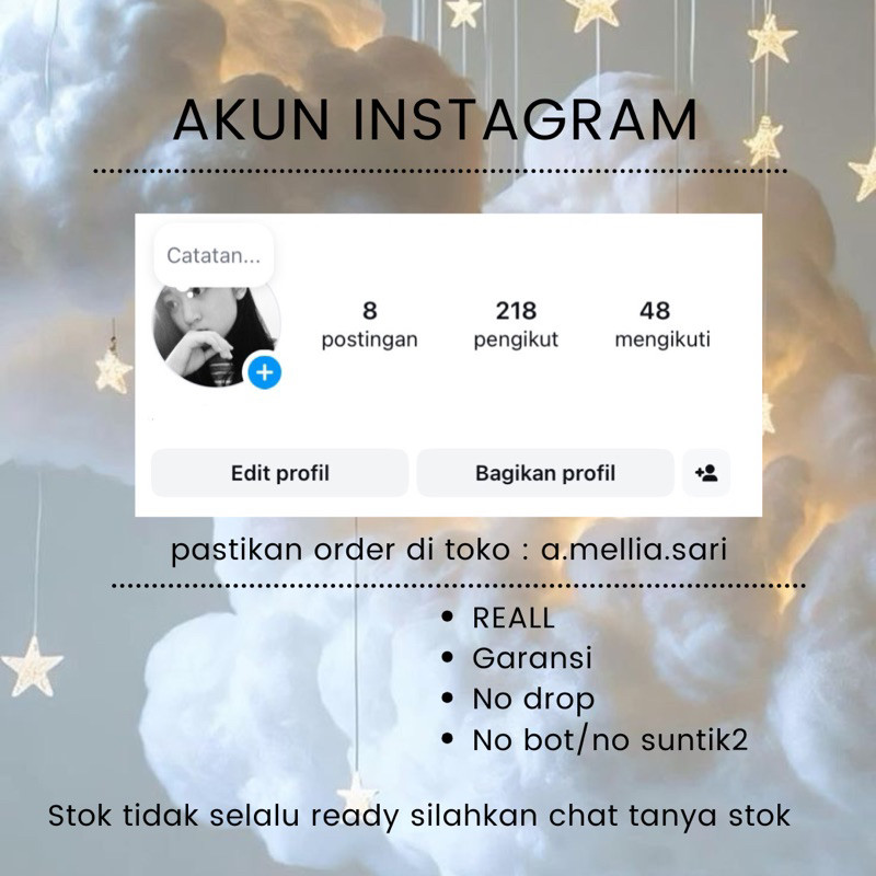 JUAL AKUN IG SIAP PAKAI FOLLOWERS REAL INDO AKUN INSTAGR4M