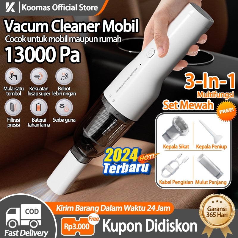Koomas Vacum Cleaner Mobil Mini Nirkabel Multifungsi Cordless Penyedot Debu Portable Vacum Cleaner K