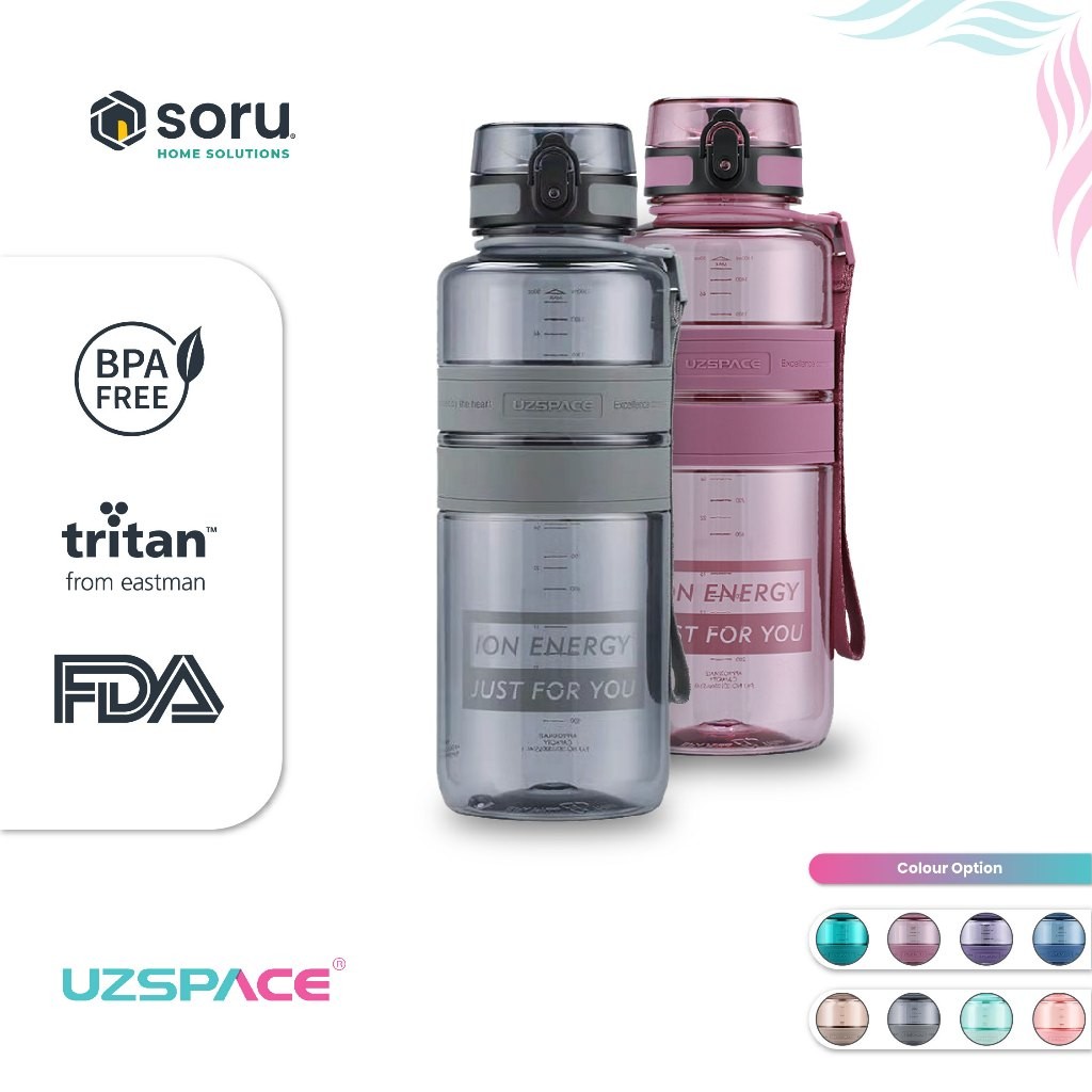UZSPACE 5032 Botol Minum Olahraga Besar 1.5 Liter USA Tritan