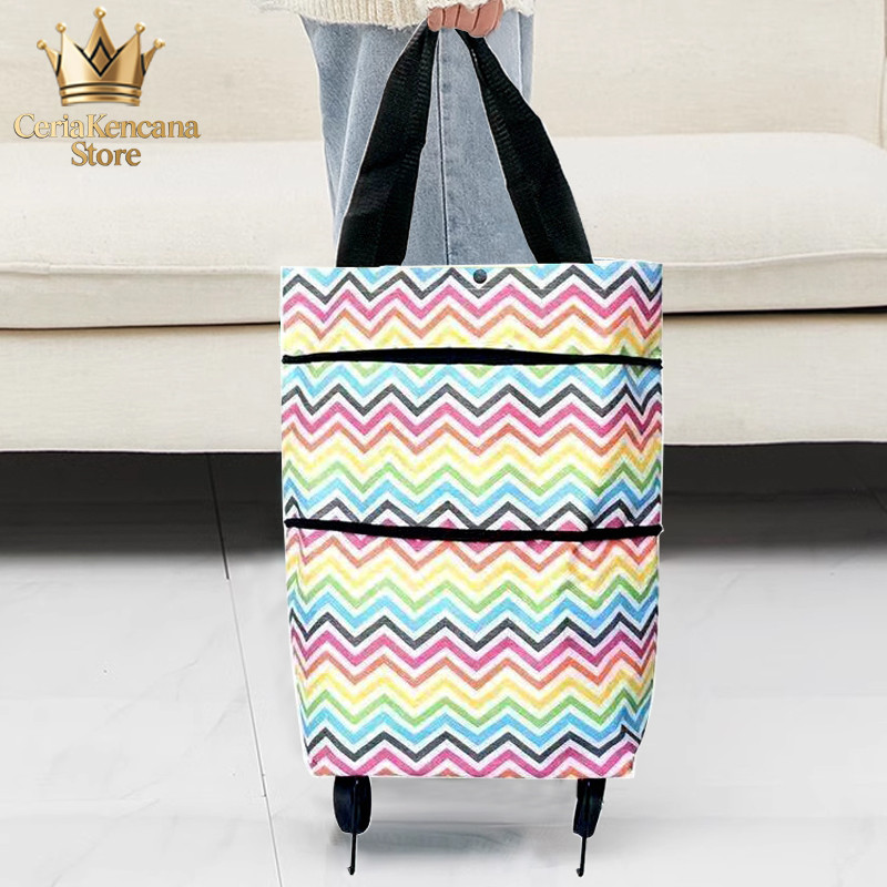 Tas Trolley Bag Lipat Roda Serbaguna Tas Belanja Tas Troli Belanja Tas Shopiing Roda
