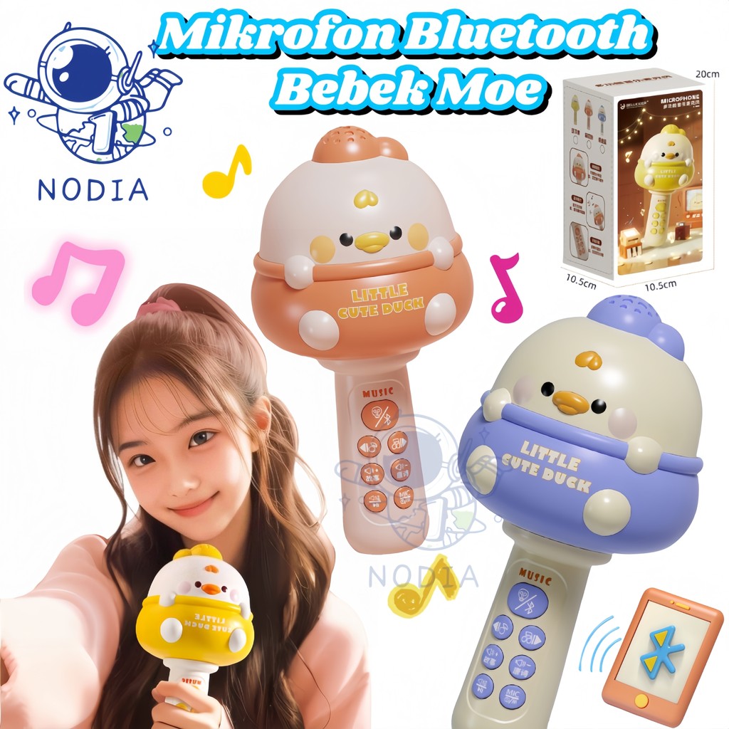 NODIA Mikrofon Nyanyi Anak Mainan Mikrofon Anak Mikrofon Bluetooth Wireless dengan Fitur Speaker