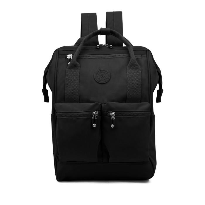 OPIOBAGS PIOMA RANSEL WANITA / TRAVELLING BAG / RANSEL PIOMA NYLON Backpack - BLACK