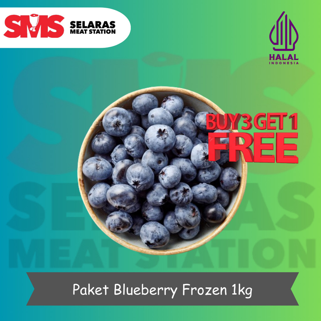 Blueberry Frozen 1 Kg  Buah Beku Tangerang