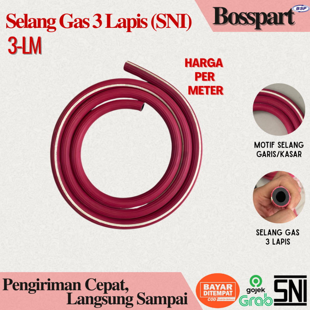 SILVAOSHOP Selang Gas 3 Lapis per Meter / Selang Regulator Gas LPG
