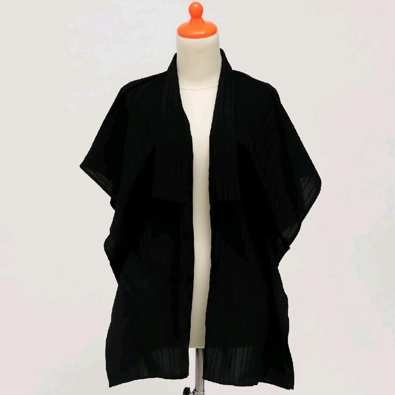 Lily Outer Rompi Panjang Hitam Putih  Atasan Rayon Wanita Dewasa Casual Top