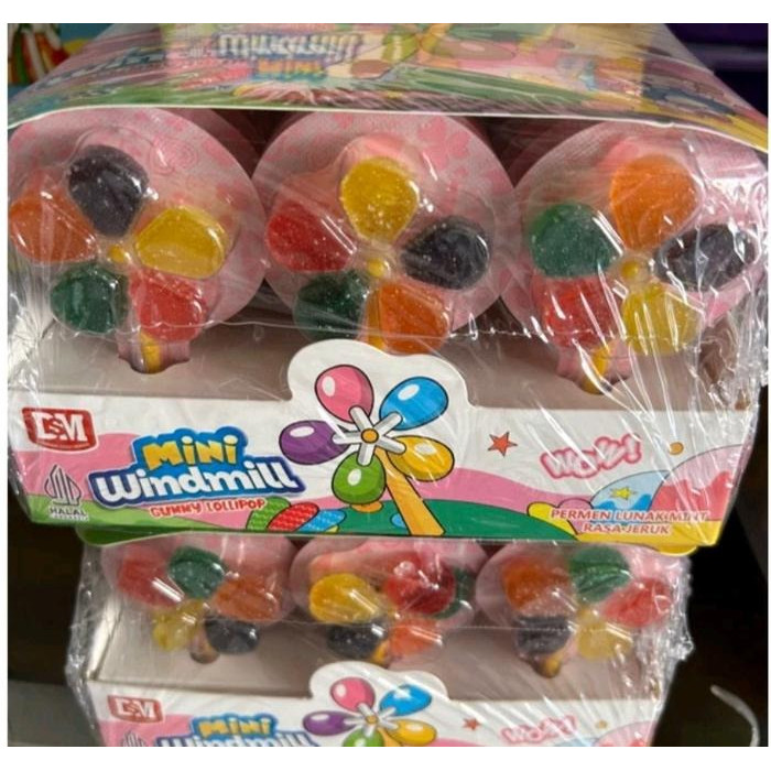 

Mini Windmill Gummy Lollipop ANEKA RASA 1 box 30 pcs