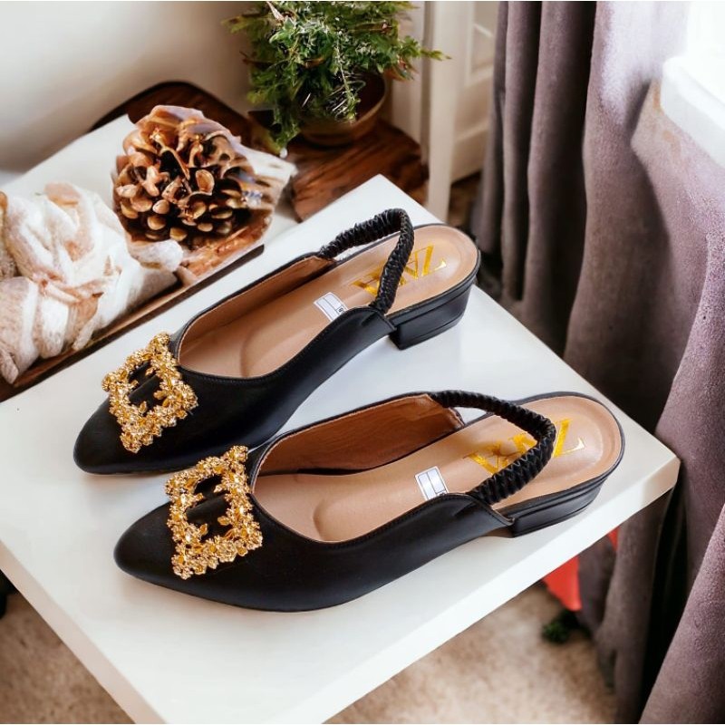 C2 Sandal Wanita Terbaru Kekinian Sandal Selop Wanita Hak 3cm