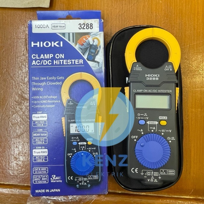 Tang amper clamp on AC/DC HiTester meter 1000A HIOKI 3288