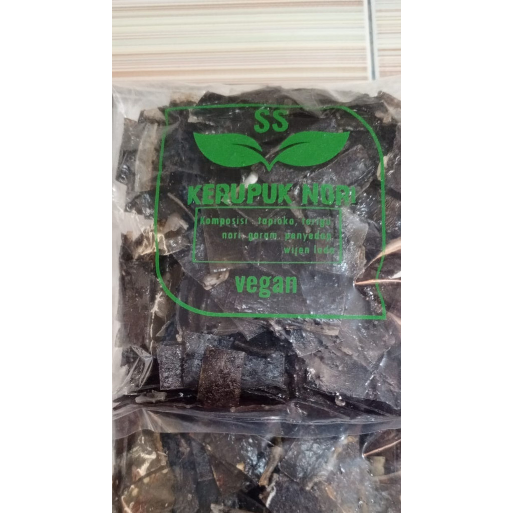 

Kerupuk Nori Original Rumput Laut Rasa Asin Mentah Vegan 1Kg 500gr 250gr