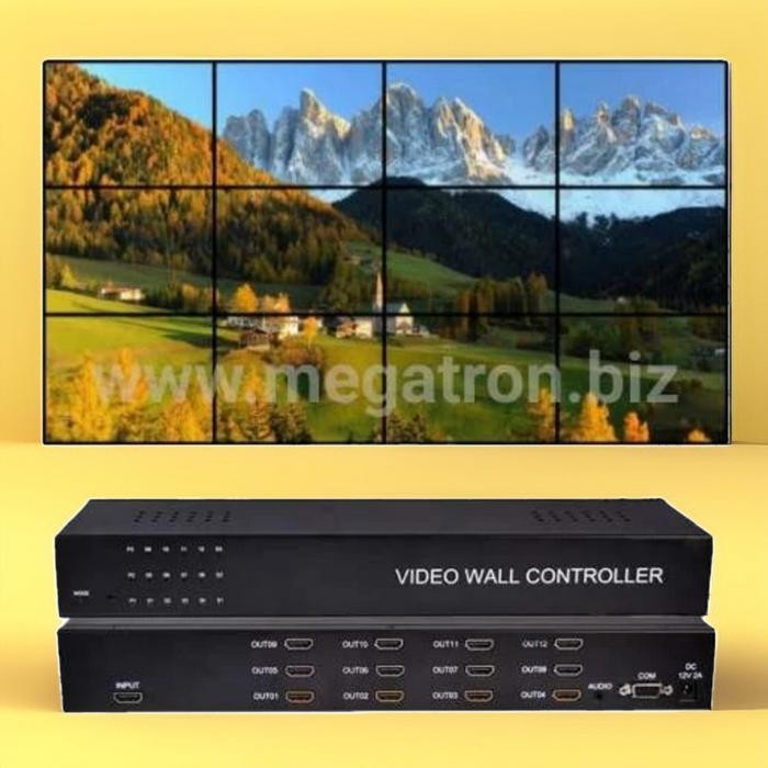 4x3 HDMI Video Wall Controller - untuk menggabungkan 12 TV jadi satu