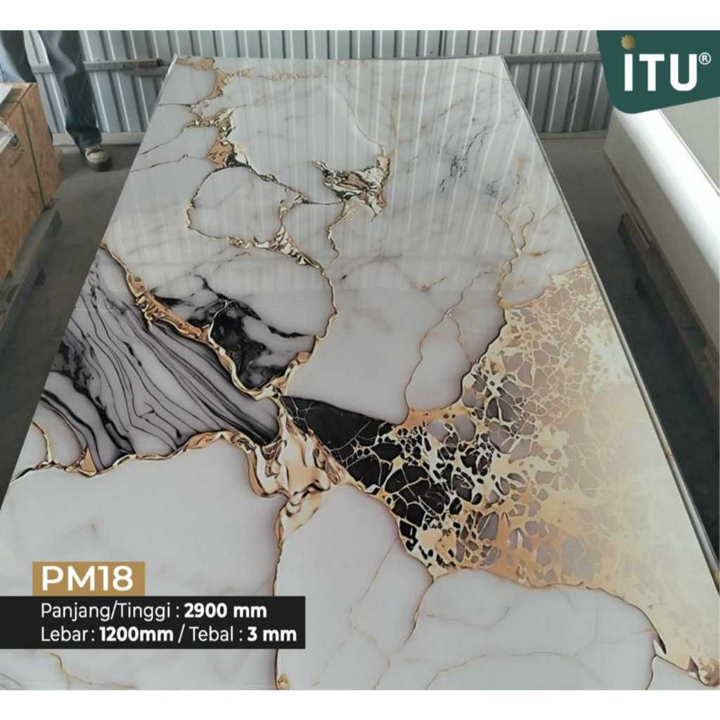 ITU UV MARBLE SHEET - PANEL DINDING MARMER PVC / WALL BOARD - BACKDROP TV