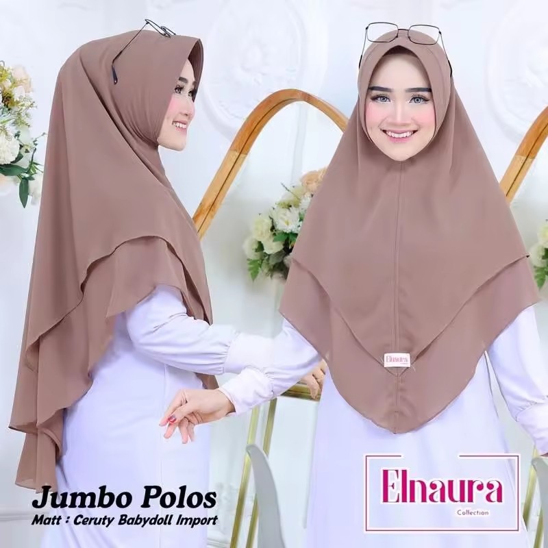 MUTIARA CAHAYA KERUDUNG - HIJAB KHIMAR SYAR'I PINGUIN 2 LAYER OVAL POLOS BAHAN CERUTI PED SOFT/KHIMA