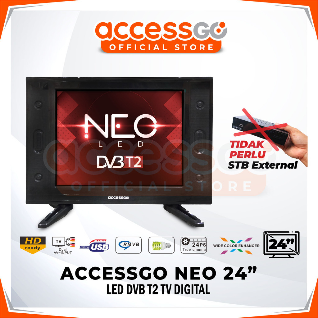 ACCESSGO TV DIGITAL NEO LED 24 INCH DVB T2 BERGARANSI RESMI