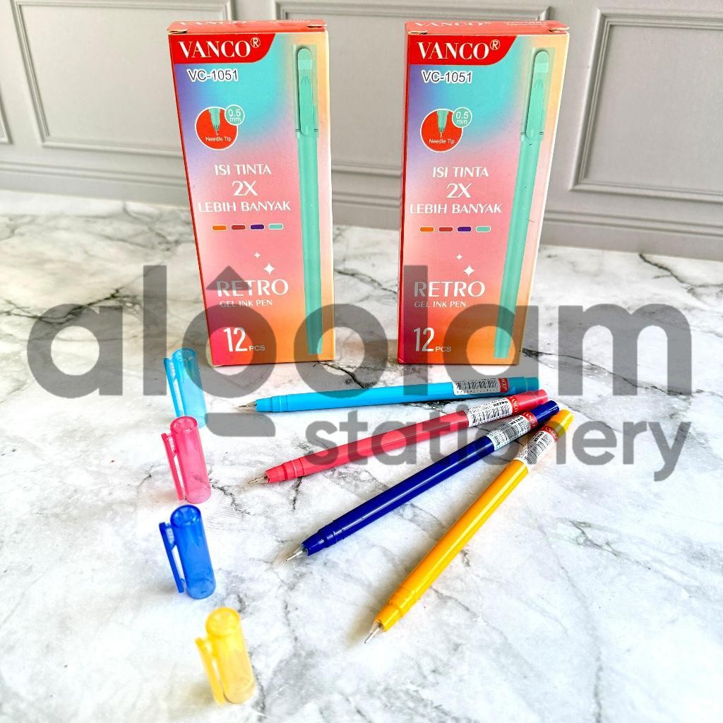

SELUSIN ( 12 PCS ) Pulpen Gel Vanco Retro VC-1051