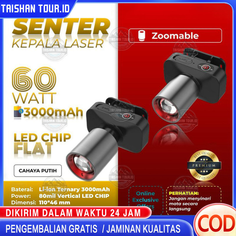 AOKI SENTER KEPALA LED ZOOM AK-3685A & AK-3686K 60W / CAHAYA SUPER TERANG / JARAK JAUH LASER / @AOKI