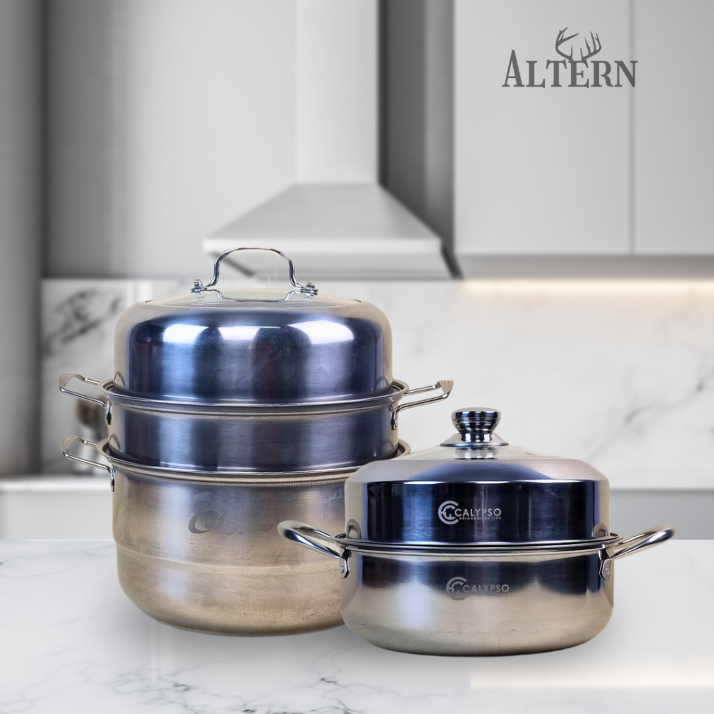 Calypso Panci Steamer Kukus Panci Serbaguna Steamer Pot 28-30cm Stainless Steel