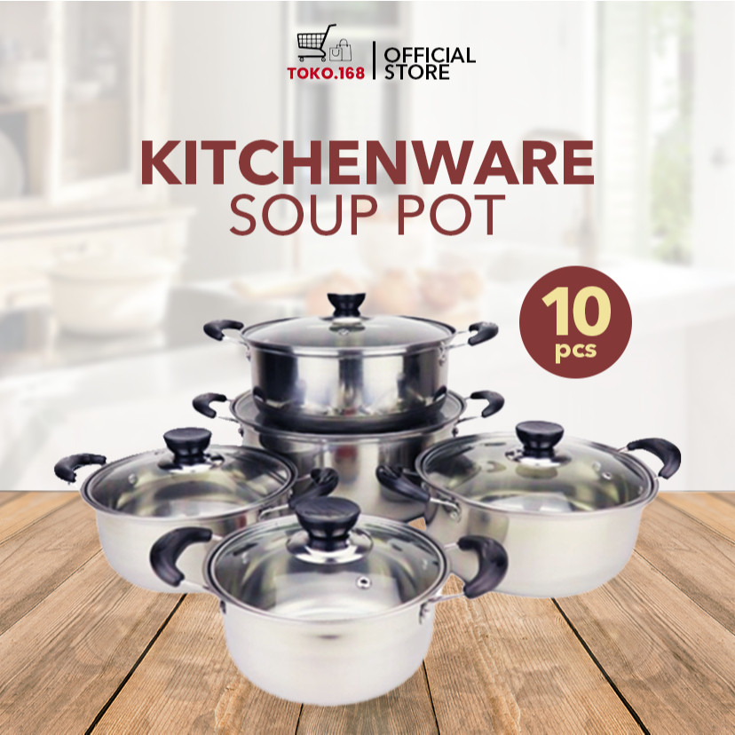 Soup Pot / Panci Sup / Panci Sup Tutup Kaca / Panci Set