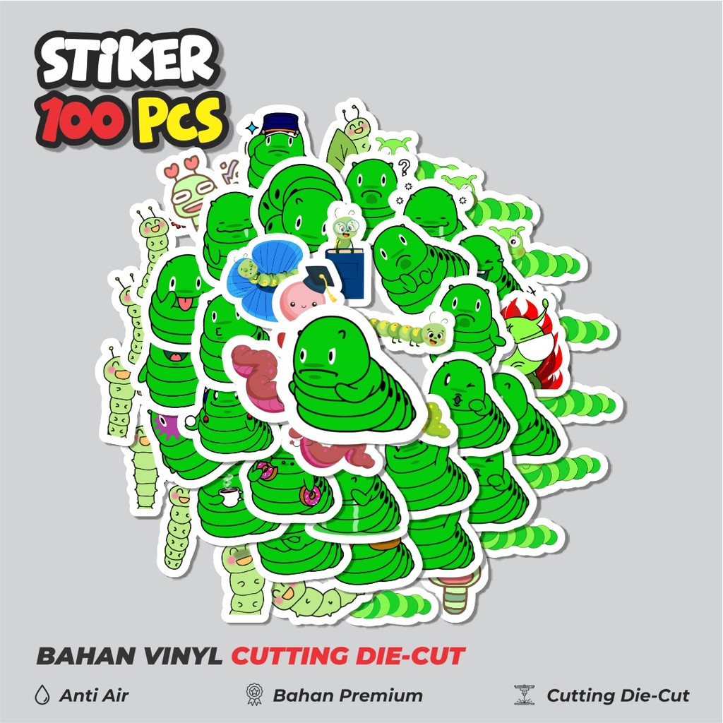 

Terbaru! 50 pcs Hewan Ulat Bulu Sticker Dekorasi Lucu Kreatif untuk Notebook, Skateboard, HP