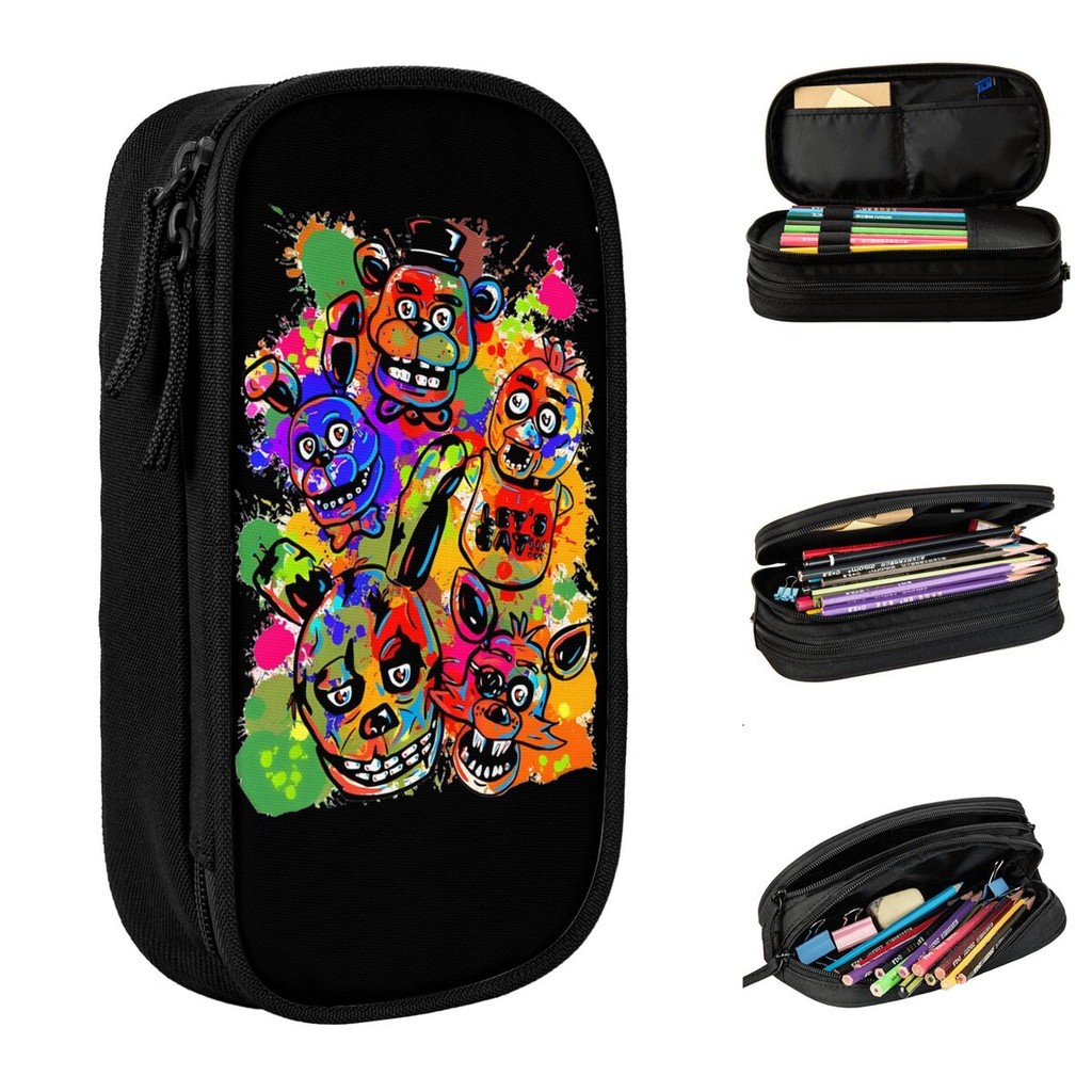 

FNAF Paint Splatter Pencil Case Fashion Horro Game Pen Holder Bag Girls Boys Large Storage School Supplies Gifts Pencilcases