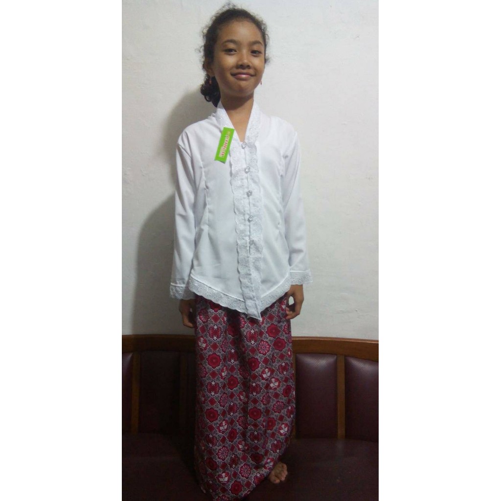 Terlaris ✨ -Kebaya Anak, Kebaya, Kebaya Sekolah - 9-10 Tahun, Putih