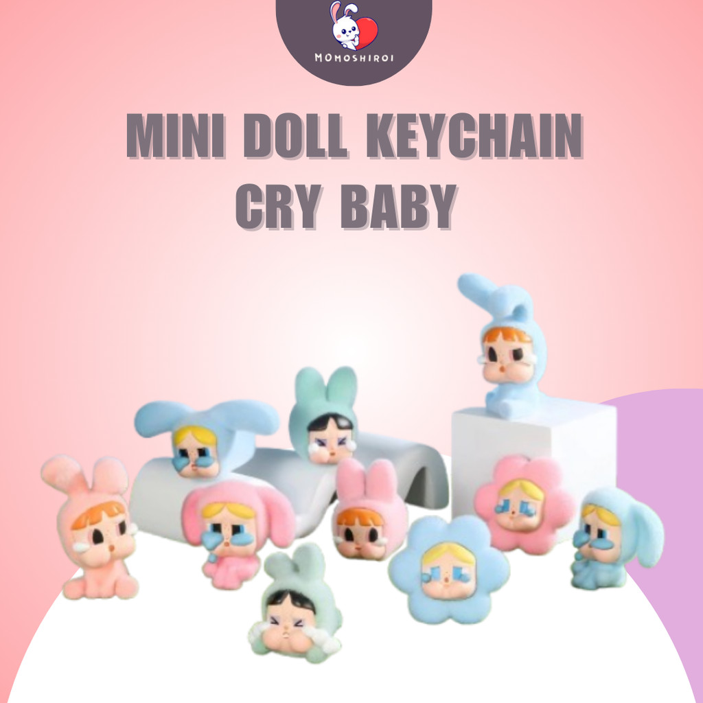 Mini doll keychain Cry Baby Boneka Cry Baby Mini / Gantungan Kunci Karakter