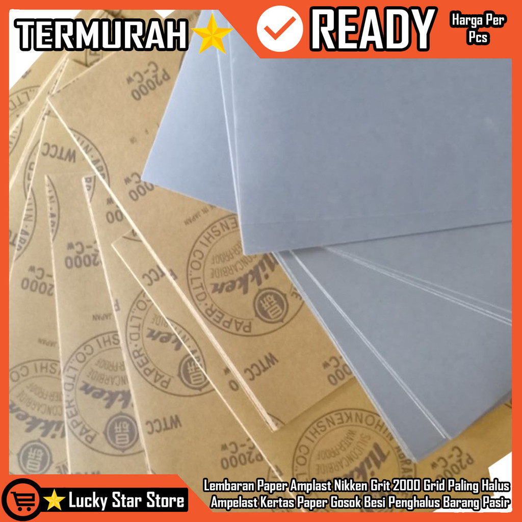 Amplas Niken Waterproof Anti Air Lembaran Paper Amplast Ampelas Nikken Grit 2000 Grid Paling Halus A