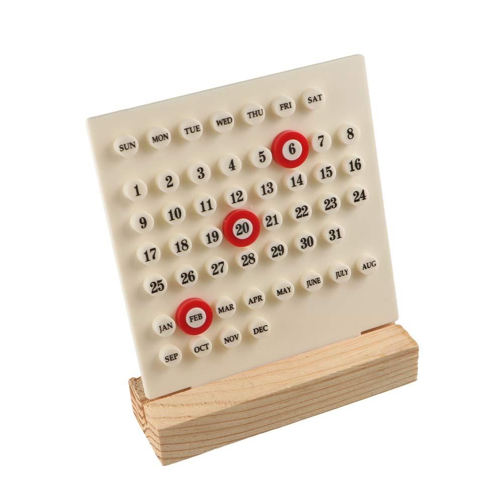 

Wooden Base Acrylic DIY Calendar Handmade Ten Thousand Year Acrylic Date Planner Month Date Display Hand-Operated
