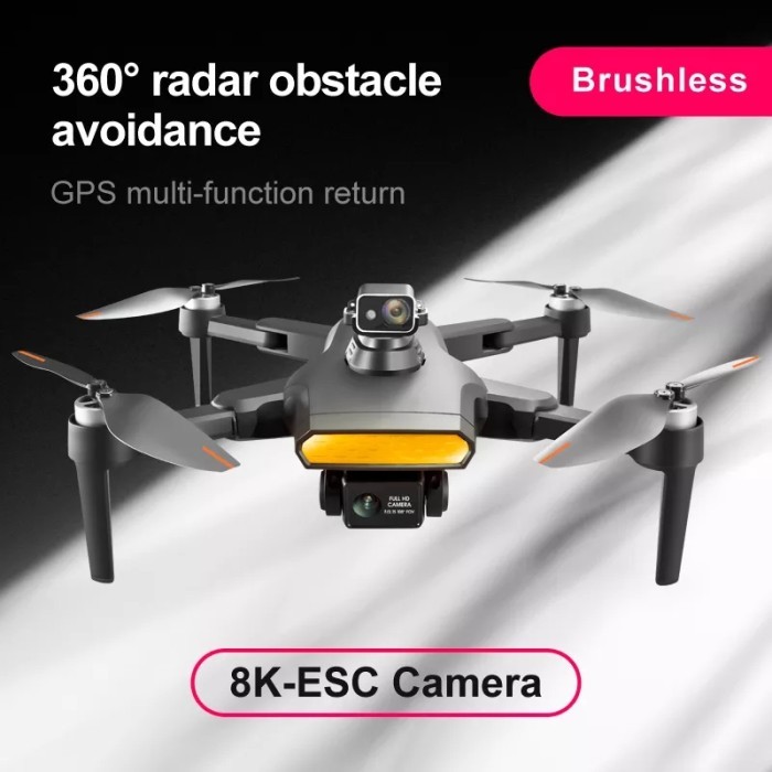 "Walhimura" - BEST SELLER LU9 MAX Drone 8K Dual Camera GPS Brushless 5KM Sensor Anti Tabrak - Hitam