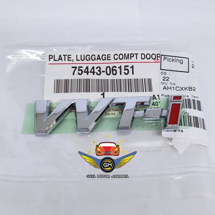 JUAL Emblem Logo VVT-i VVTi Toyota Avanza-Altis-Xenia-Rush-Vios 75443-06151 BEST SELLER