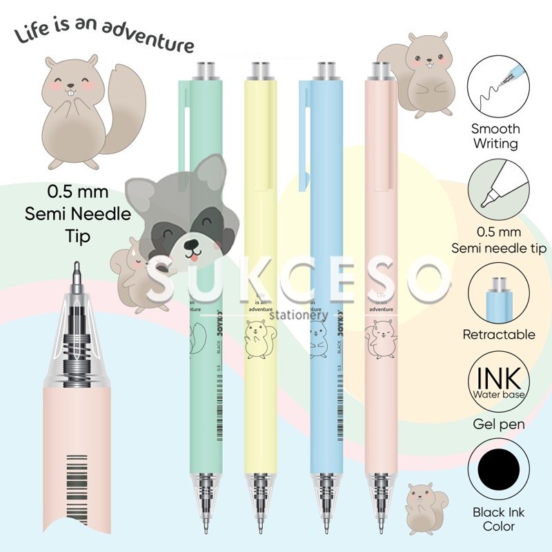 

Joyko Pulpen Gel 0.5mm GP-373 Gel Pen Hitam 0.5mm