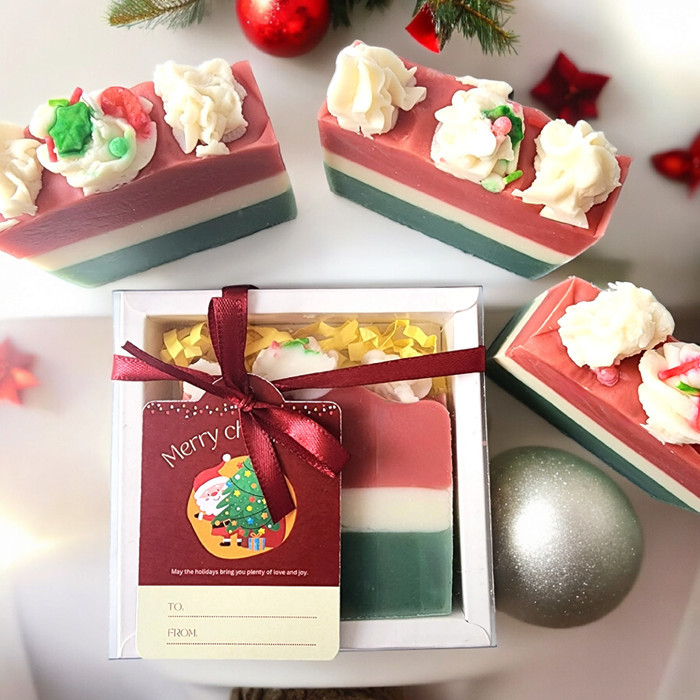 

[Best Seller] Christmas cake handmade soap hampers sabun natural kue kado natal