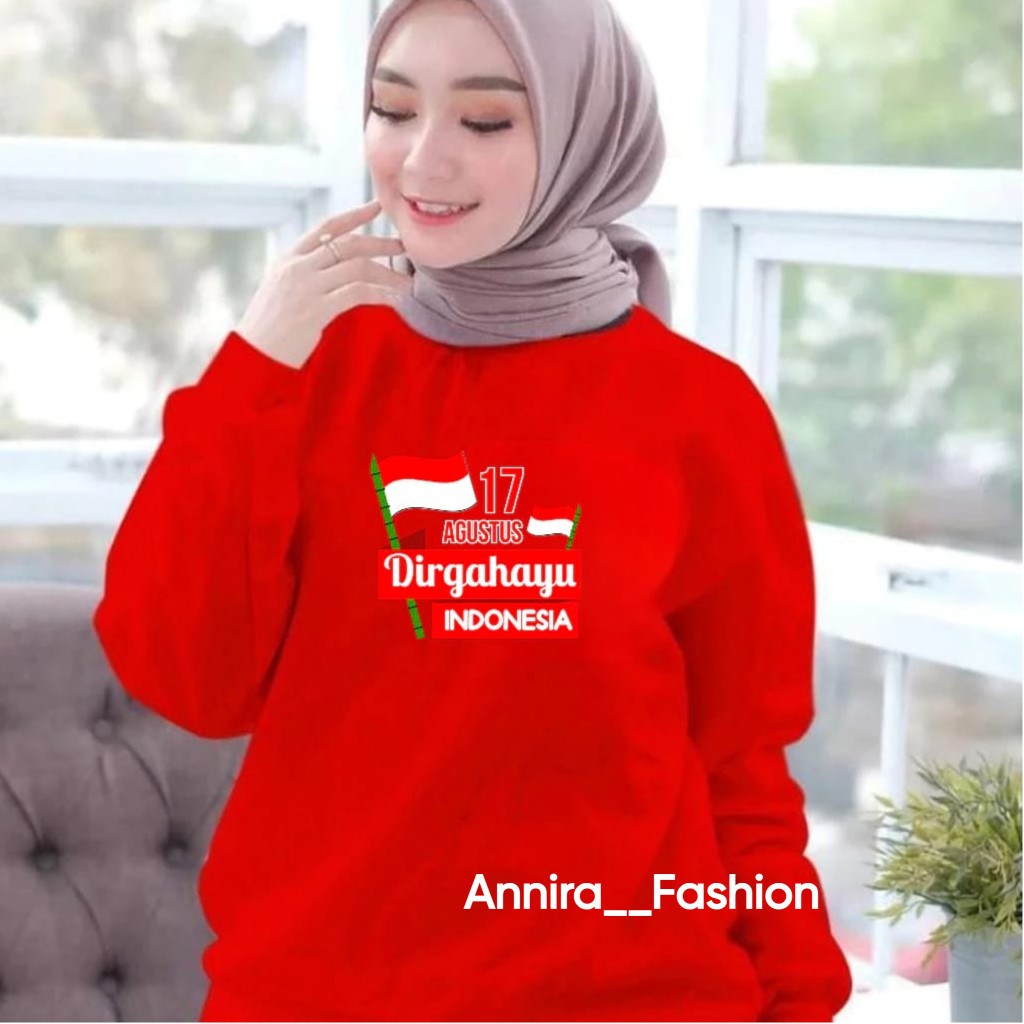Kaos 17 Agustus Murah // Kaos Kemerdekaan Sweater Wanita Dirgahayu 17 Agustusan / Kaos Kemerdekaan /