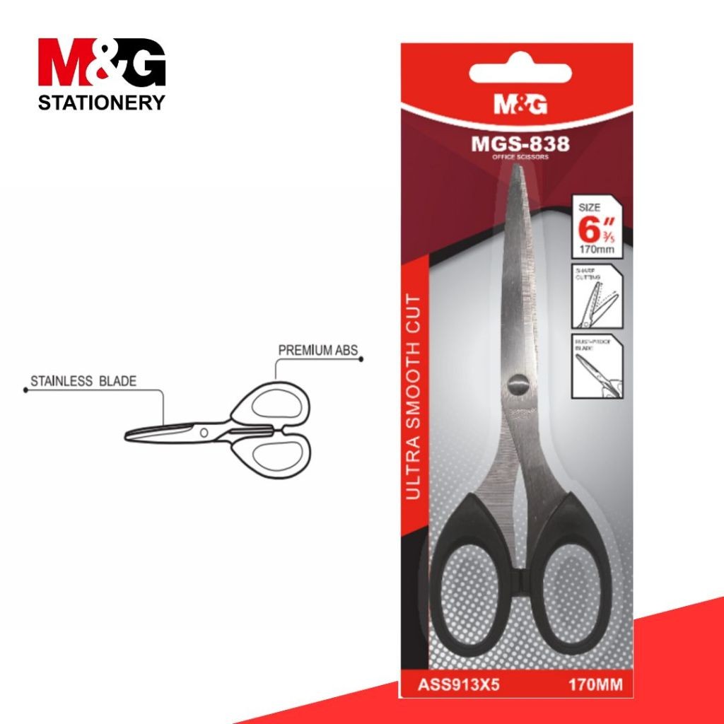 

Gunting MGS-838 M&G ASS913X5 Scissors Office Bahan Stainless Gunting Kantor Sedang - SATUAN SHABQ