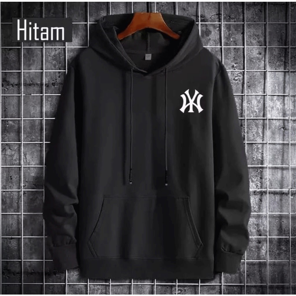 Hoodie Pria AV Sweater Remaja Dewasa Sweter Cowo Hodie Hitam Putih