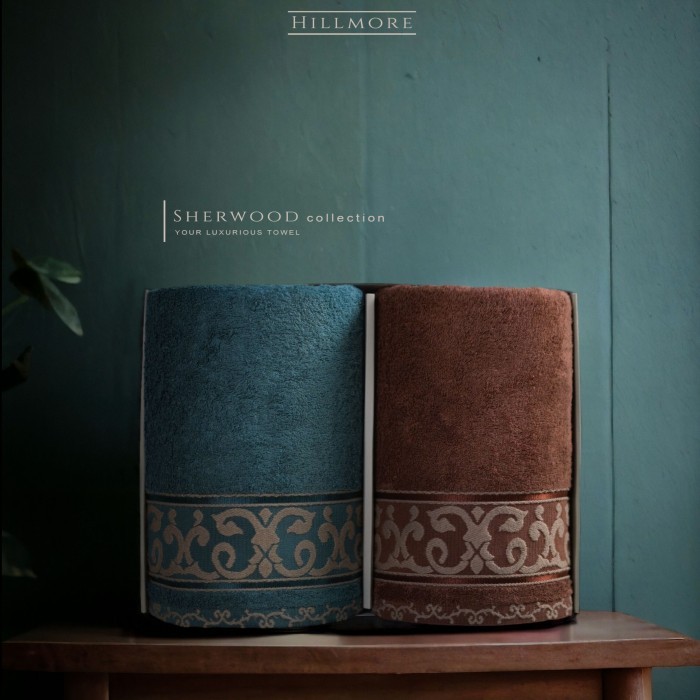 

New Toko Handuk - Terra (Couple Towel) - Blue & Brick, No Bordir