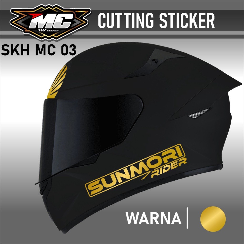Cutting Sticker Helm Full Face SUNMORI RIDER Sticker Cutting Helm