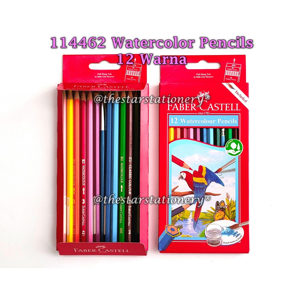 

(1 Set) GROSIR Pensil Warna FABER-CASTELL Watercolor 12W Panjang / Pensil Warna Cat Air Faber 114462