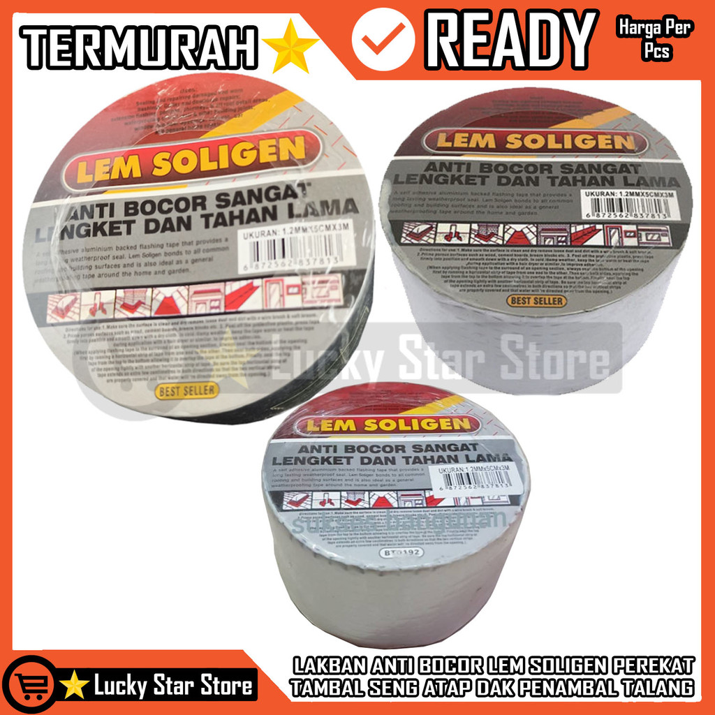 Lem Soligen Lakban Anti Bocor Tambal Seng Atap Penambal Perekat Aluminium Foil Talang Alumunium Almi
