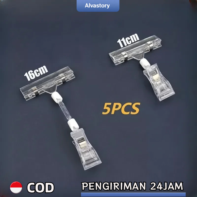

5pcs jepitan promo Penjepit Label Papan Tag Hanger Transparan