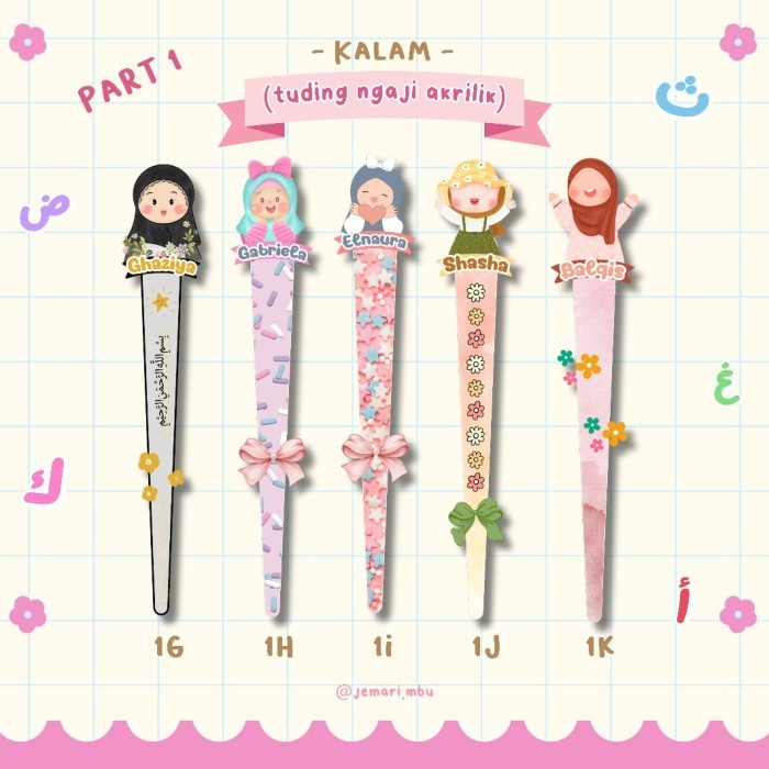 

Tuding Ngaji / Pena Kaji / Kalam Baca Character Cute Karakter Anak-Anak Al-Qur'an Nur Karim Custom Akrilik Acrylic Transparant 3mm Tebal Tiny Jumbo Free Box Packaging Gift Kartun - Cute Cartoon Edition 7