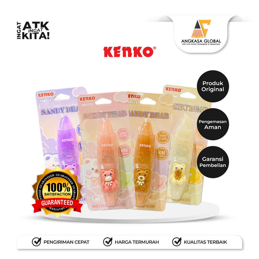

KENKO PITA KOREKSI/ CORRECTION TAPE CT-602SB SANDY BEAR [6M x 5mm] (1PC)
