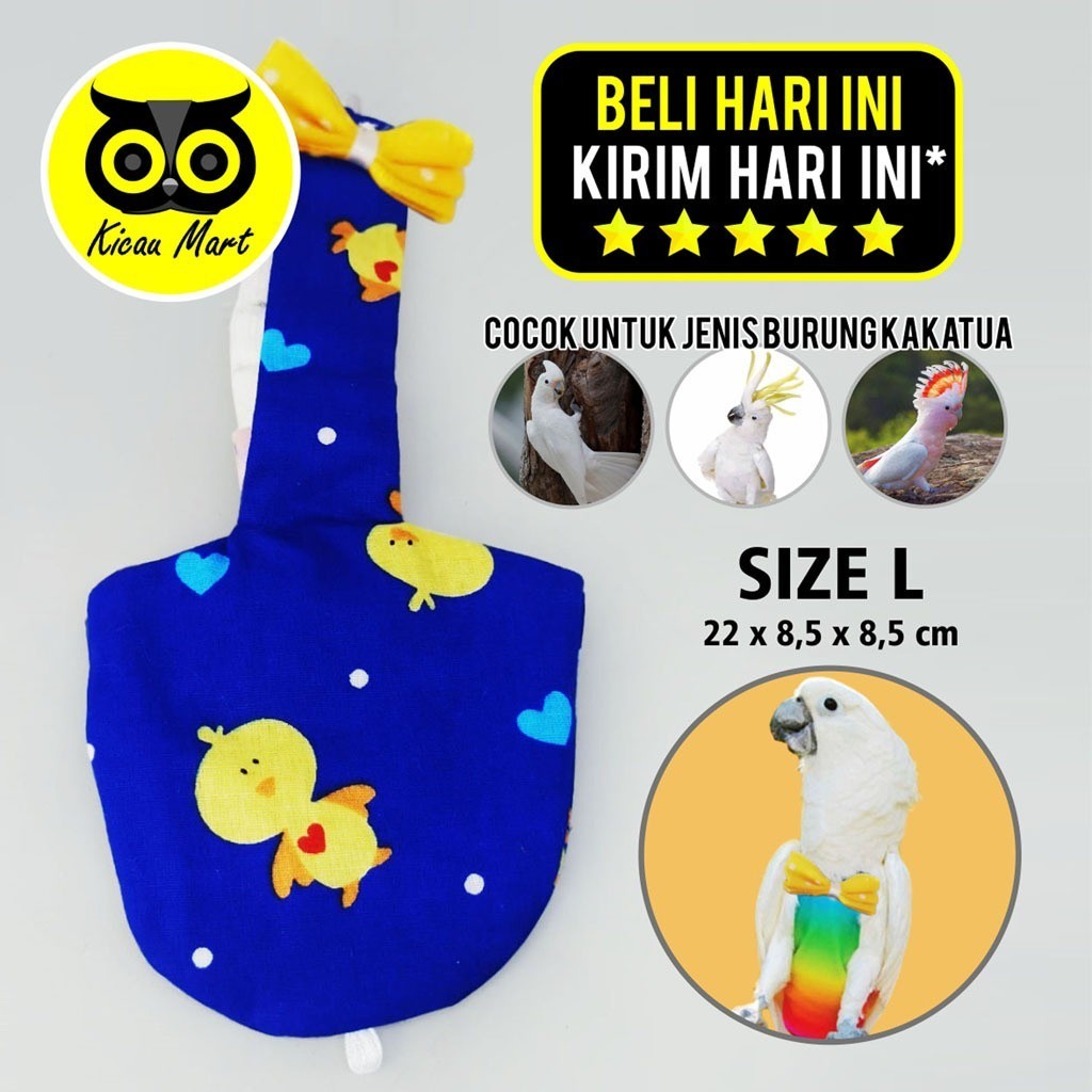 KICAU MART BAJU POPOK BAJU PAMPERS BURUNG KAKATUA KAKAK TUA KAKA TUA SIZE LARGE UKURAN BESAR JUBAH B