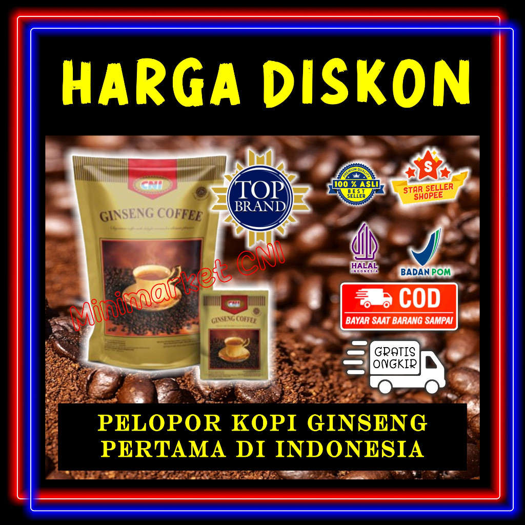 

Ginseng Coffee CNI Ginseng Kopi Produsen Pertama di Indonesia Dengan Aroma Yang Khas dan Cita Rasa Yang Nikmat Untuk Pecinta Kopi