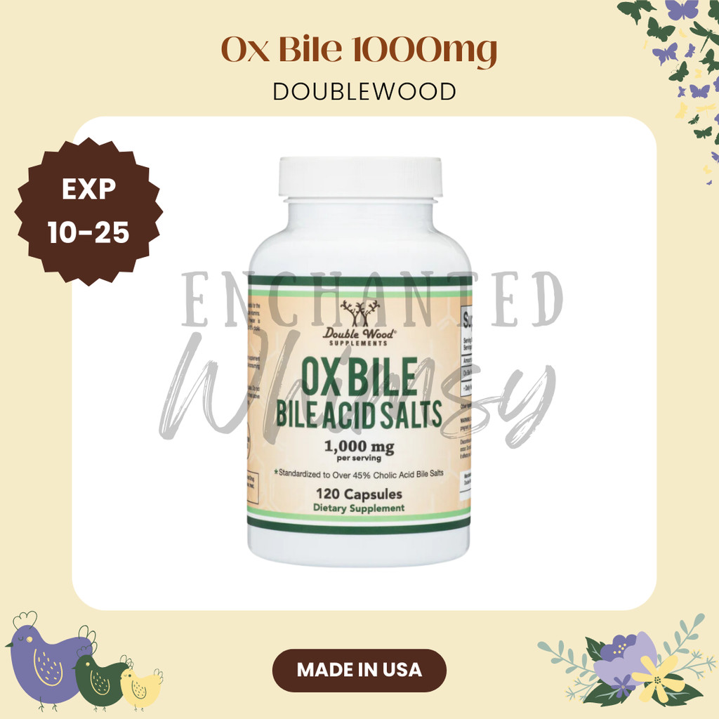 Double Wood Ox Bile 1000 mg 120 Digestive Enzymes US Bile Salt Cholic Acid suplemen bantu empedu pen