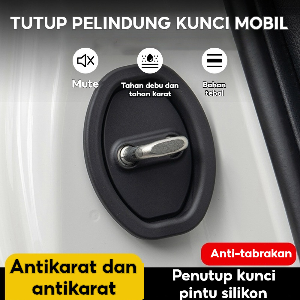 4PCS Pelindung Kait Pintu Mobil karet peredam pintu mobil pelindung pintu mobil Peredam Pintu Mobil