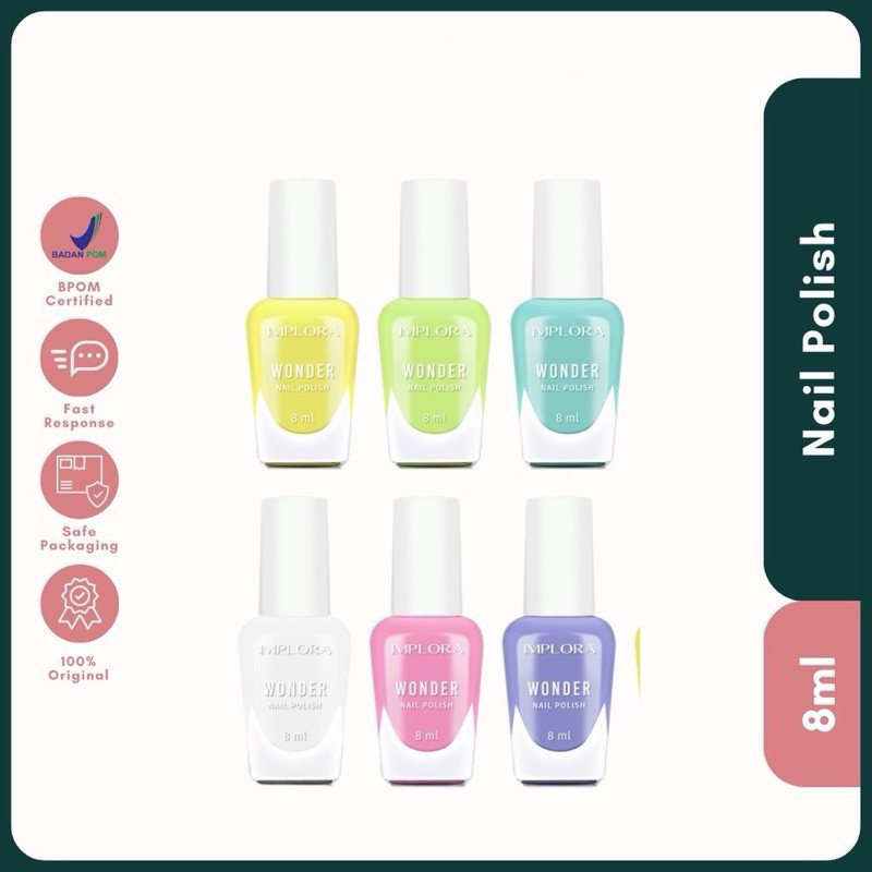 VS0043 {bisa pilih warna} (bpom) implora kutek wonder | putih | pink | biru tosca | kuning | hijau |