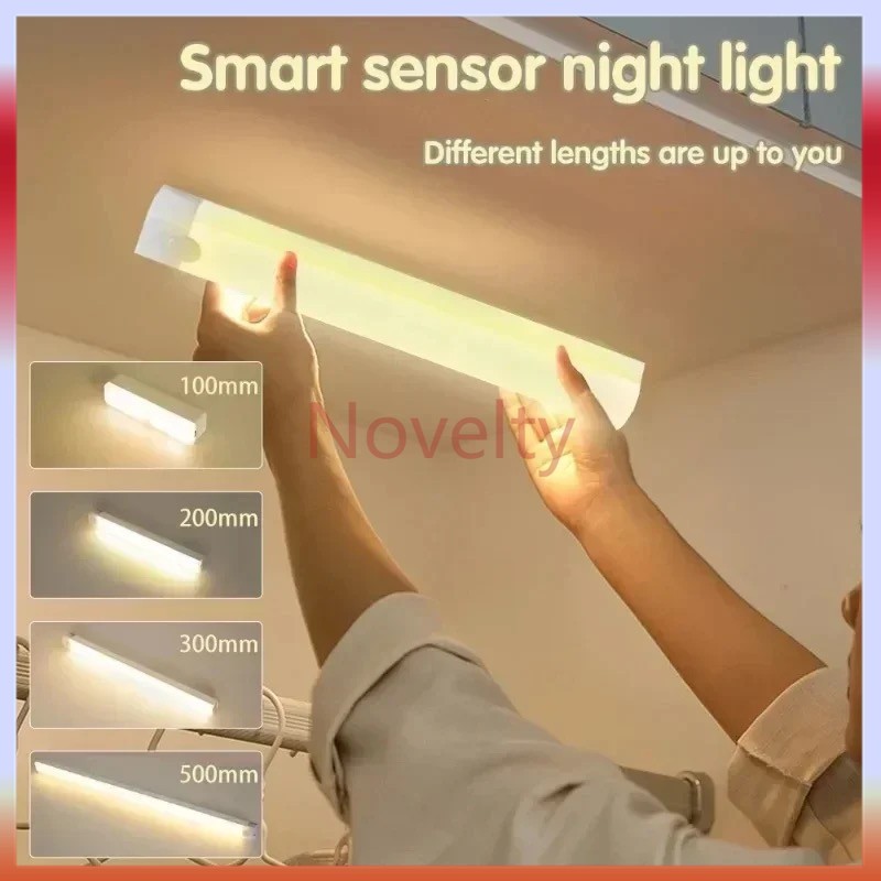 Novelty Strip LED lampu sensor tubuh manusia/lampu malam sensor gerak magnetik/lampu koridor lemari 