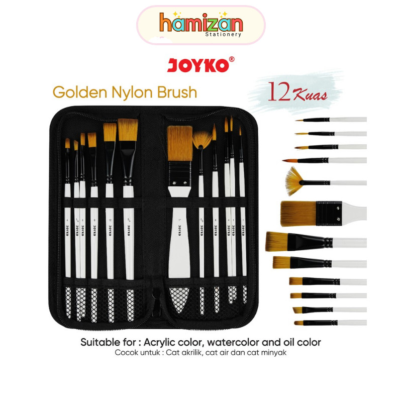 

Art Brush Set / Alat Lukis Kuas Set BRS-18 BRS 18 Joyko/ Brush Kuas Cat Air Lukis Acrylic Joyko BRS-18 Murah Berkualitas